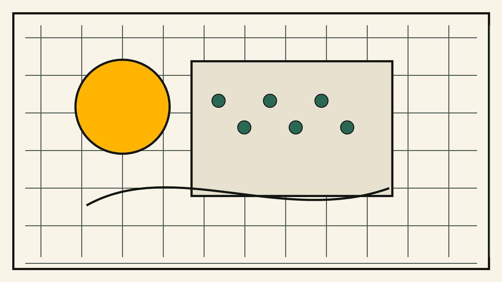 A solar model symbol connected to task cards and evaluation marks.