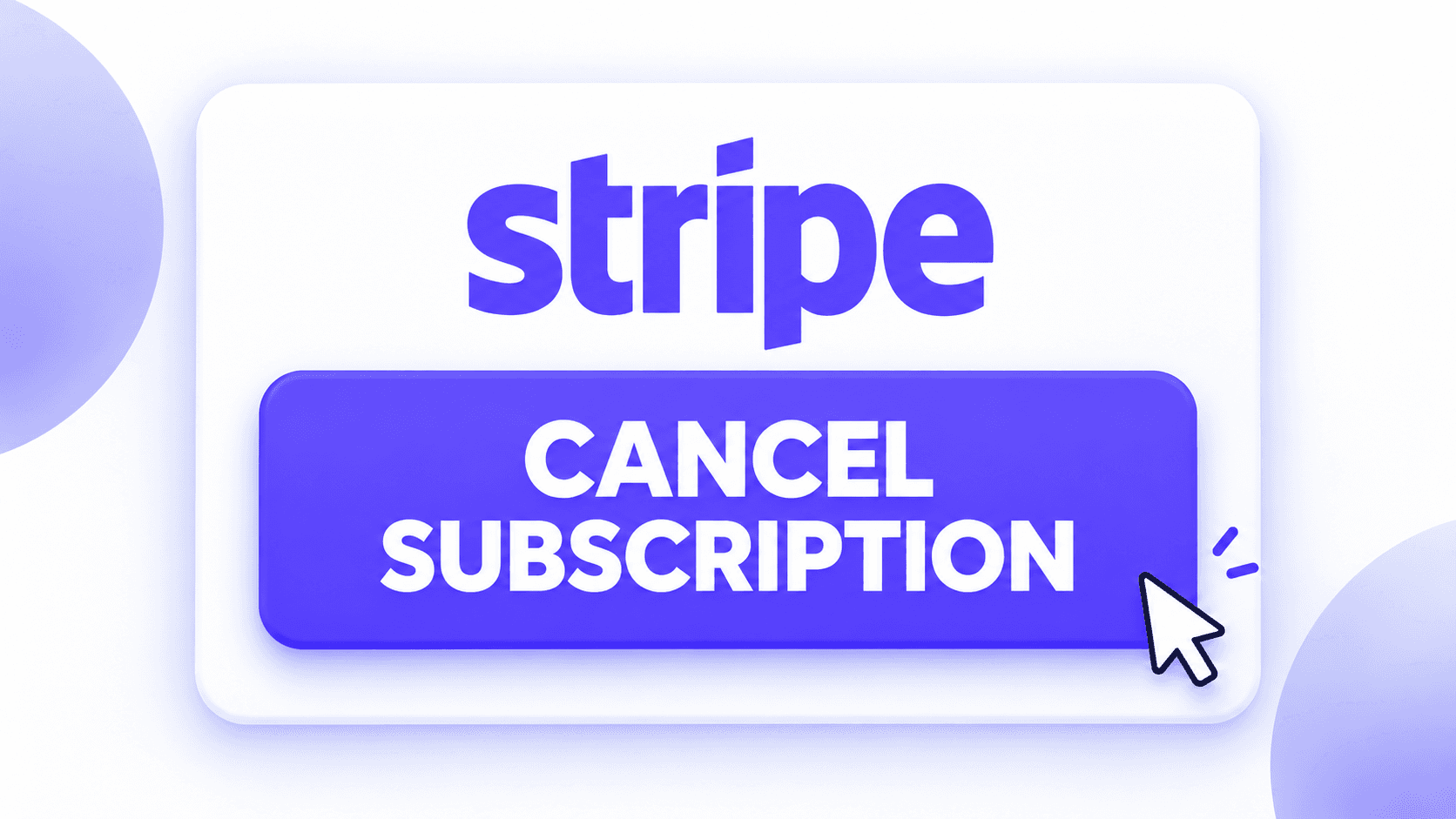 The Stripe wordmark appears above a large purple CANCEL SUBSCRIPTION button.